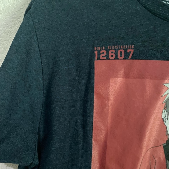 Naruto Shippuden Square Collegiate Charcoal Grey Graphic Anime Manga T-Shirt L - Picture 7 of 11